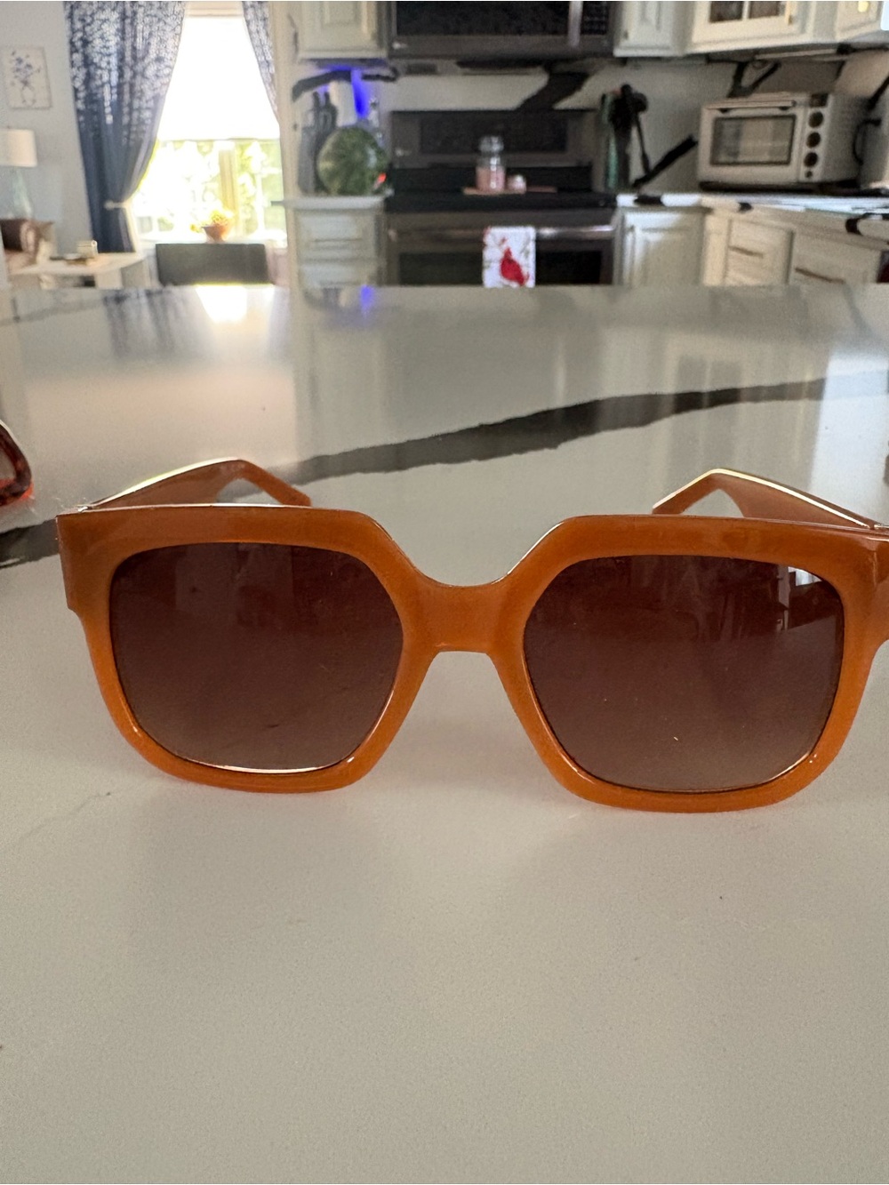 Retro Square Amber Sunglasses